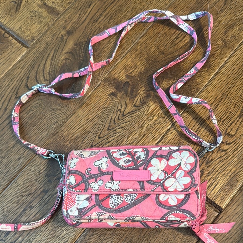 Vera Bradley Pink Crossbody Bag with Floral Design